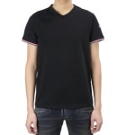 몽클레어 로고패치 삼선라인 블랙 브이넥티 - 워드로브 WARDROBE [워드로브]