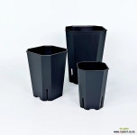 롱 팔각 플라스틱 슬릿 다육이 심플 화분 블랙 : 플라스틱화분 - 엑스플랜트