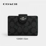코치 C0082black 시그니처 미듐 코너짚 반지갑 - 위핑 코치 C0082black 시그니처 미듐 코너짚 반지갑
