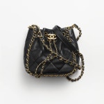 샤넬 CHANEL 스몰 버킷 백 램스킨, 골드 메탈 블랙 AS5094 B17712 94305 18*17.5*12cm - 위핑 샤넬 CHANEL 스몰 버킷 백 램스킨... 