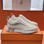 H252010Z F8360 - 위핑 에르메스 바운싱 프린지 H 캔버스 및 스웨이드 고트스킨 커플 스니커즈 Bouncing 16컬러 H252010Z F8360