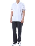 톰브라운 삼선탭+소매삼선스트라이프 PK 카라 티셔츠 (화이트)MJP193A J0129 100