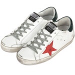 골든구스 빈티지 슈퍼스타 메탈로고 여성 로우탑 (화이트-레드스타)G35WS590 O89