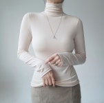 위드마리 1+1 자체제작 코디 이너 슬림 폴라티셔츠