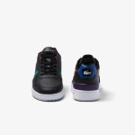 라코스테 Mens Lacoste T-Clip Leather and Suede Colour-Pop Trainers 44SMA0032Black/Orange-Z83 - 리본즈(REEBONZ)
