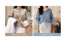 벨로디#꽈배기후드니트 - 키큰여자 아름다운174 벨로디#꽈배기후드니트