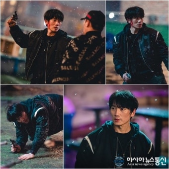 ‘커넥션’ 지성, 한밤중 범인과 ‘피 철철 극강 대치’ 발발 현장 포착