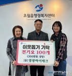 영광하이테크, 광주시 초월읍에 전기요 100개 전달