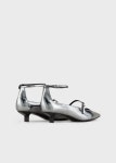 Mary Janes with mirrored laminated leather toes | Woman | Emporio Armani Mary Janes With Mirrored Laminated Leather Toes for... 