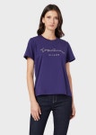 Cotton jersey T-shirt with embroidered logo | Woman | Giorgio Armani Cotton Jersey T Shirt With Embroidered Logo for Women... 