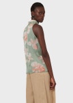 Top mit Schalkragen aus Seidenchiffon mit Blumenprint | Damen | Emporio Armani Top Mit Schalkragen Aus Seidenchiffon Mit... 