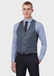 Chaleco de abotonadura sencilla en grisalla de lana virgen de tacto sedoso | Hombre | Emporio Armani Chaleco De Abotonadura... 