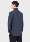 Shirt with guru collar in melange viscose blend | Man | Emporio Armani Shirt With Guru Collar In Melange Viscose Blend for Men... 