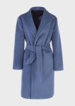 Angora and cashmere blend velour coat | Woman | Emporio Armani Angora And Cashmere Blend Velour Coat for Women | Emporio Armani