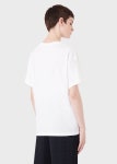 Organic jersey T-shirt with italic lettering eagle print | EMPORIO ARMANI Woman