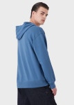 Hooded, organic-cotton sweatshirt with macramé Alpha logo | EMPORIO ARMANI Man