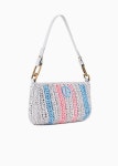 Medium la Prima baguette bag in woven raffia | GIORGIO ARMANI Woman