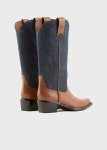 Giorgio Armani - 10 Corso Como leather and denim cowboy boots | GIORGIO ARMANI Woman