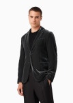 Upton line single-breasted velvet jacket | GIORGIO ARMANI Man