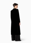 Single-breasted embroidered velvet coat | GIORGIO ARMANI Woman