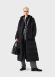Armani Sustainability Values reversible long down jacket in lightweight nylon with recycled down | EMPORIO ARMANI Woman