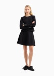 Waffle-effect knit jacket with zip and peplum | EMPORIO ARMANI Woman