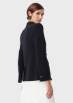 Double breasted blazer in pure wool crêpe jersey | GIORGIO ARMANI Woman