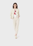 Nappa lambskin jacket with nylon insert | EMPORIO ARMANI Woman