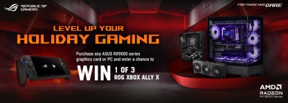 Purchase any ASUS RX9000 series graphics card or PC and enter a chance to WIN 1 or 3 ROG XBOX ALLY X!