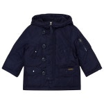 Ralph Lauren - Navy Padded Parka with Faux Fur Hood - Babyshop.com