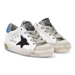 Golden Goose - White and Blue Superstar Sneakers with Black Star - Babyshop.com