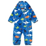 Hatley - Fuzzy Fleece Coverall Blue Dino Herd - Babyshop.com