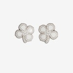 White Crush Clover Earrings for Women | Balenciaga