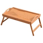 BAMBOO FOLD UP LAP SERVING TRAY Tea Coffee Table Wooden Breakfast in Bed Folding | BIG W