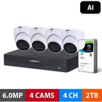 Pro Series 4 Camera 8.0MP IP Surveillance Kit (Motorised, 2TB) | BIG W
