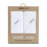 2pc Bubba Blue Bamboo Cotton Hooded Baby/Newborn/Infant Bath Towels White | BIG W