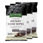 48pc Oakwood 15x20cm Leather Care Instant Shine Wipes Shoes/Bags/Belt Cleaning | BIG W