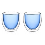 2pc NF Living Serving Hued Cups 250ml Solid Double-Walled Blue | BIG W