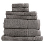 7pc Renee Taylor Cambridge 650GSM Textured Bath/Hand/Face Towel Mat Set Fossil | BIG W
