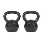 2x Solid Cast Iron Kettlebell Weight 6kg Home Gym Fitness Training Workout Set | BIG W