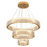 Vela Tiered 3-Ring Crystal Chandelier – Gold Finish | BIG W