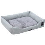 Paws & Claws 60cm Moscow Dog/Cat/Pet Plush/Velvet Small Round Bed/Non Slip Grey | BIG W