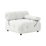 Foret 1 pc Arm Seat Modular Tufted Velvet Sofa Lounge Couch Furniture Home Beige | BIG W