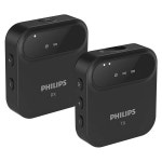2pc Philips 2.4GHz Wireless Microphone Audio Sound Recorder/Collector Black | BIG W