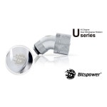 Bitspower G1/4 Silver Shining Dual Rotary 45-Degree Compression Fitting CC5 Ultimate For ID 1/2 OD 3/4 Tube [BP-45R2CPF-CC5U]... 
