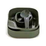 7pc Wildo Camp-A-Box Complete Camping Utensils/Bowl/Plate/Cup Dinner Set Olive | BIG W