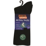 Underworks Men's Cushioned All Day Socks 2 Pack - Black | BIG W