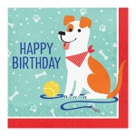 Dog Party Lunch Napkins Happy Birthday | BIG W