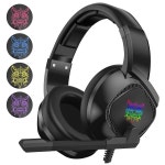 ONIKUMA K19 RGB Wired Stereo Gaming Headset for PS4/PC/Xbox One Controller/Laptop/iPad/Nintendo Switch Noise Canceling Over-Ear... 