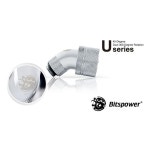 Bitspower G1/4 Silver Shining Dual Rotary 45-Degree Compression Fitting CC5 Ultimate For ID 1/2 OD 3/4 Tube [BP-45R2CPF-CC5U]... 